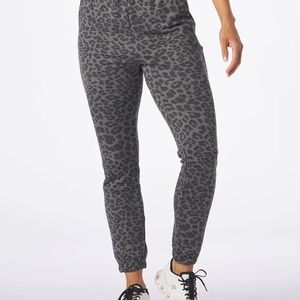 Glyder Joggers Pants Drawstring Black Leopard Size 1X Women 95% Modal/5% Spandex